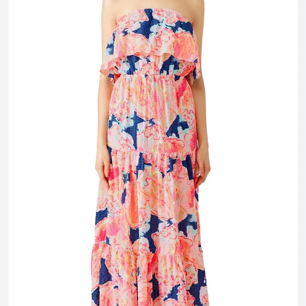 Lilly Pulitzer Pink and Blue Maxi Dress